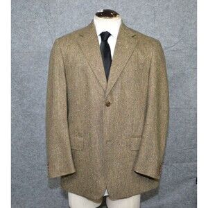 Facis Mark Shale Sport Coat Men 42R 100% Wool 2 Button Brown Jacket Blazer Italy